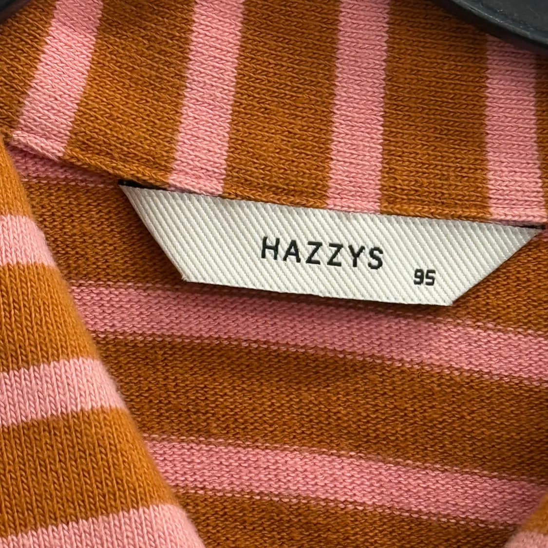 헤지스 브라운/핑크 스트라이프 반팔 티셔츠 95 상품이미지2