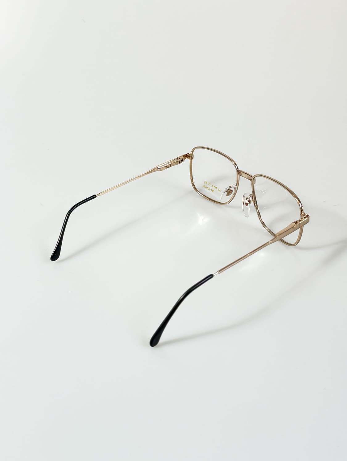80s 유럽제 BRULIMAR 골드 클래식 스퀘어 빈티지 안경 상품이미지4