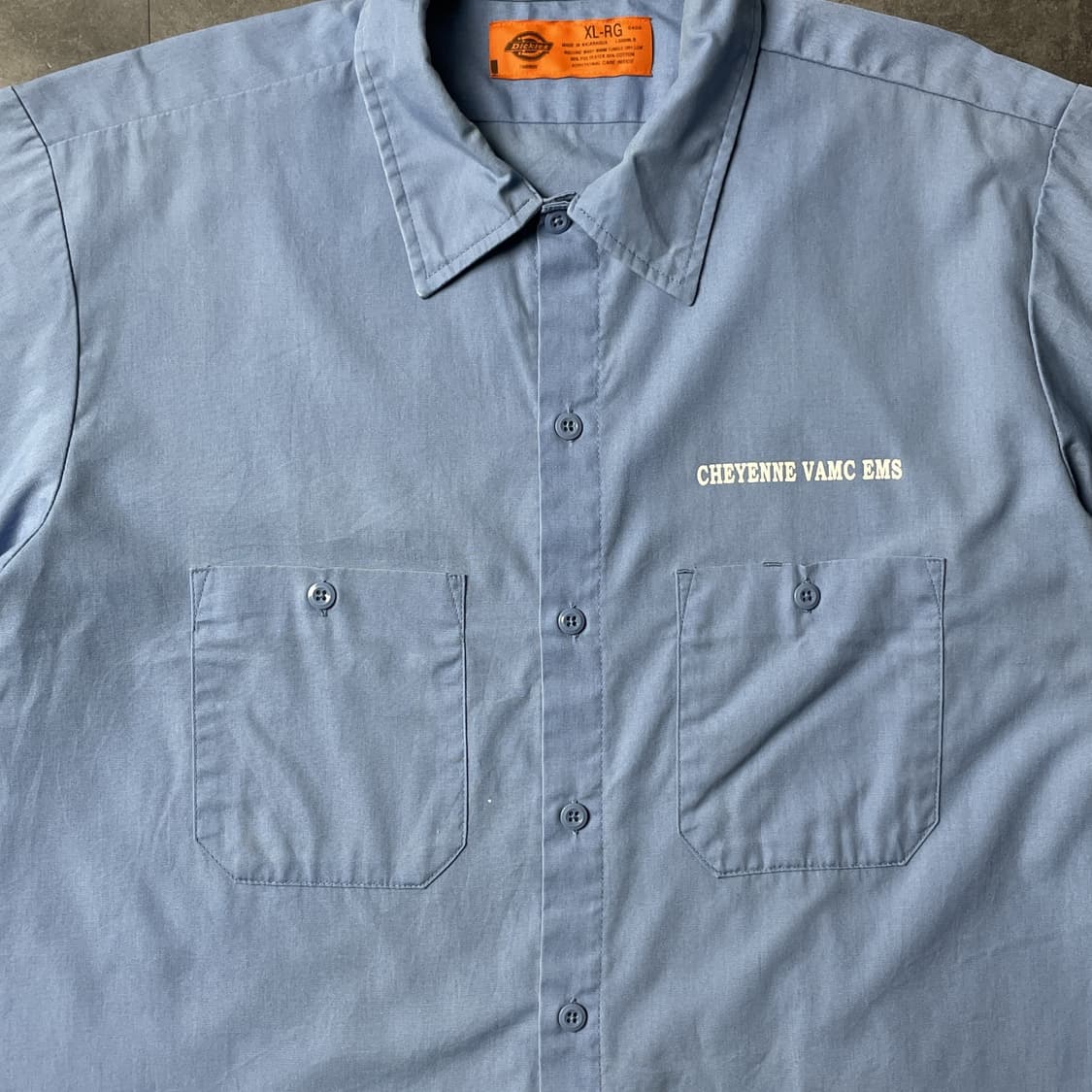 DICKIES 00s 디키즈 라이트블루 프린팅 반팔 워크셔츠 A01049 상품이미지3