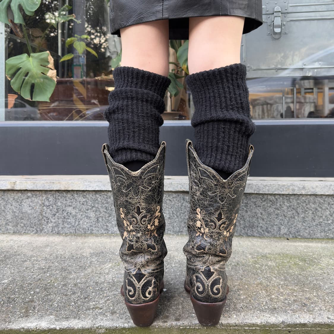 코랄 블랙 바로크 스크롤 웨스턴 부츠 상품이미지8