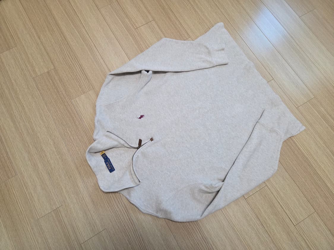 폴로 랄프로렌 코튼 오트밀 하프 집업 스웨터  상품이미지8