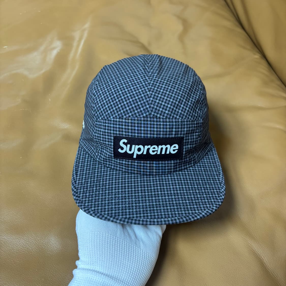 슈프림 캠프캡 모자 박스로고 25ss 코듀라 플레이드 블랙 상품이미지3