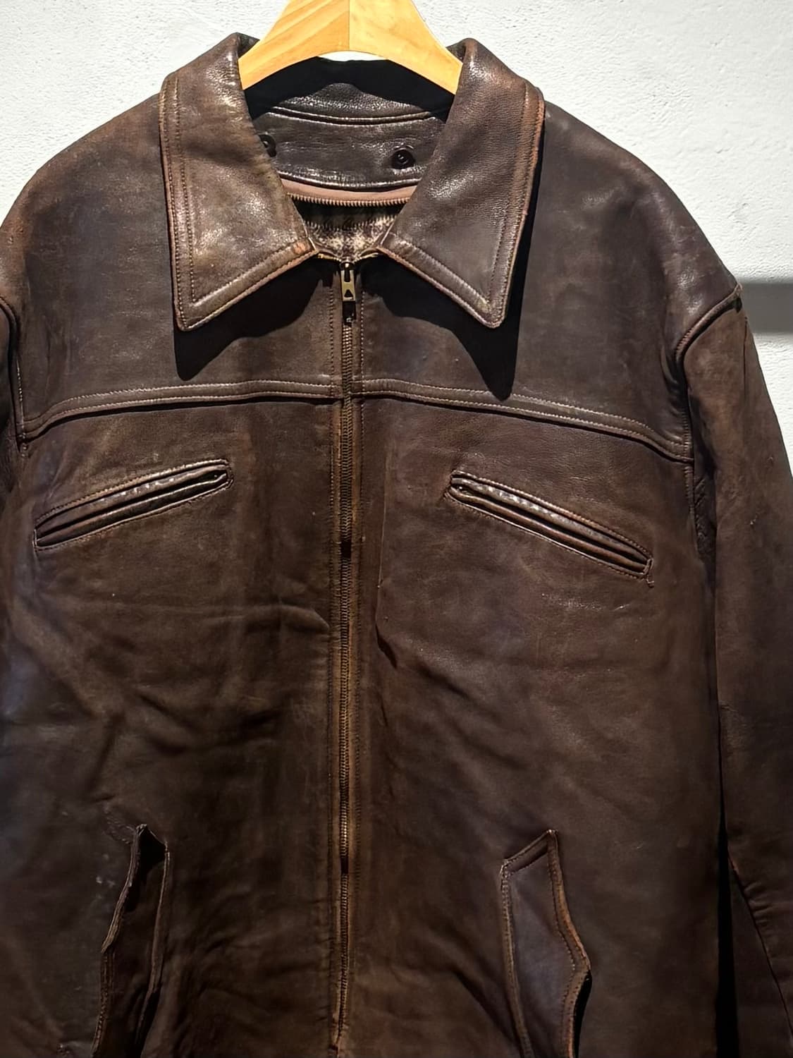 50`s~60`s Leather Car Coat 상품이미지2
