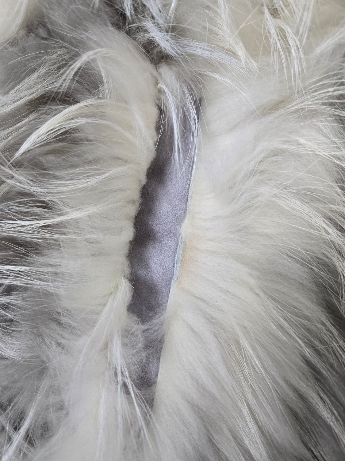 퍼코트 여우털 롱자켓 아이보리/그레이 상품이미지4