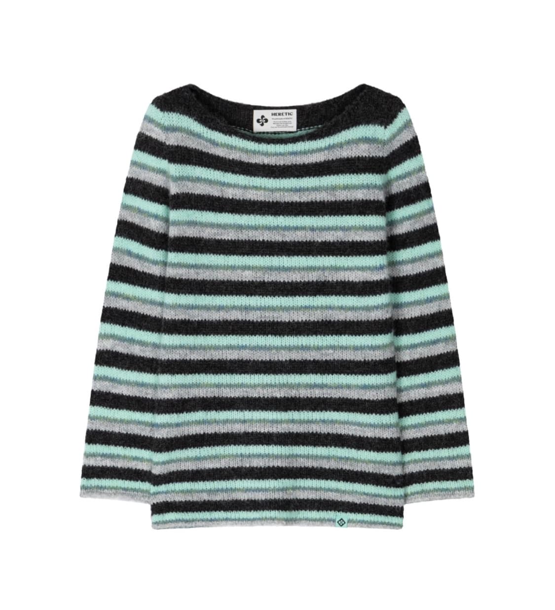 헤레틱 니트 STRIPE HAIRY KNIT 차콜  상품이미지1