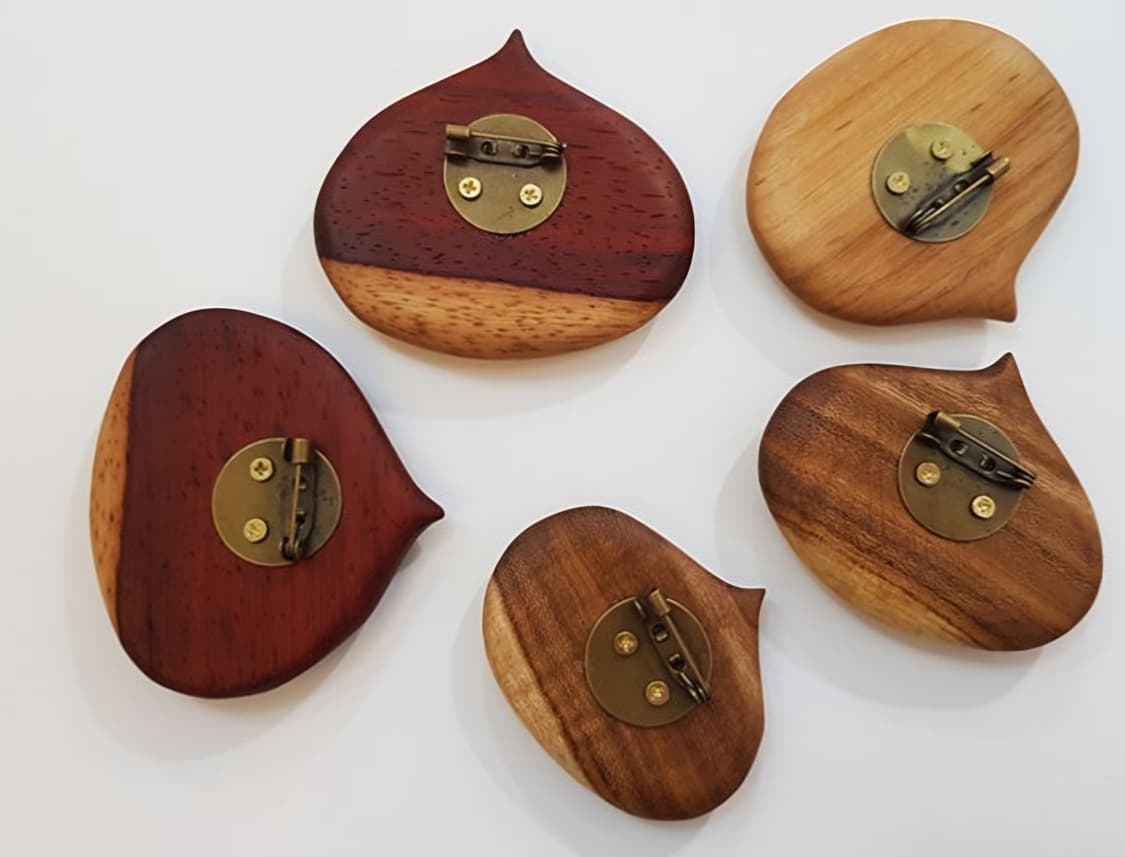 🌰가을분위기 원목 알밤브로치 세트🌰 (on wood 우드공방) 상품이미지3