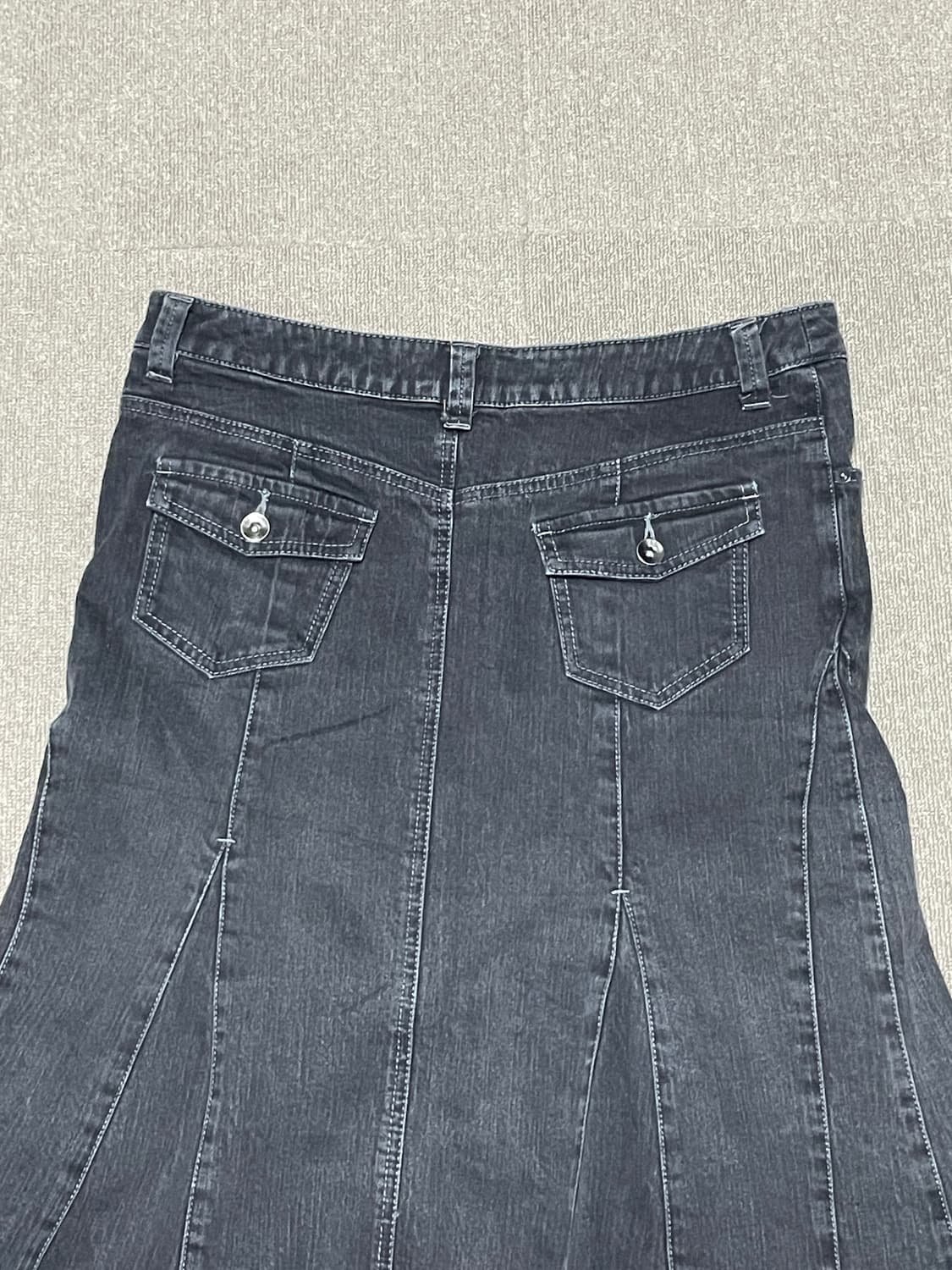 빈티지 카고 플레어핏 데님 스커트  상품이미지2