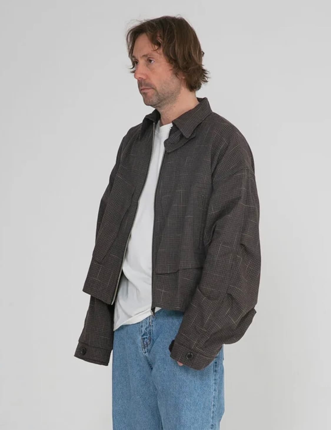 L 플라스틱 프로덕트(PLASTIC PRODUCT) 체크 지퍼 자켓 상품이미지1