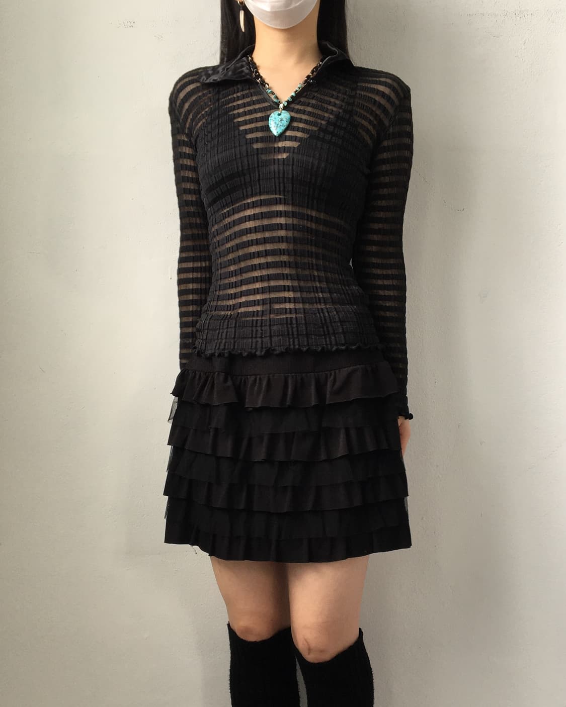 Slim fit pattern pk sleeve 상품이미지6