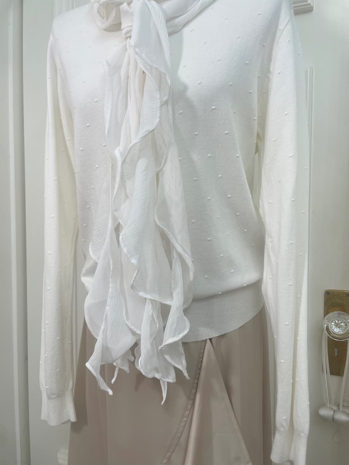 white ruffle chiffon scarf 상품이미지5
