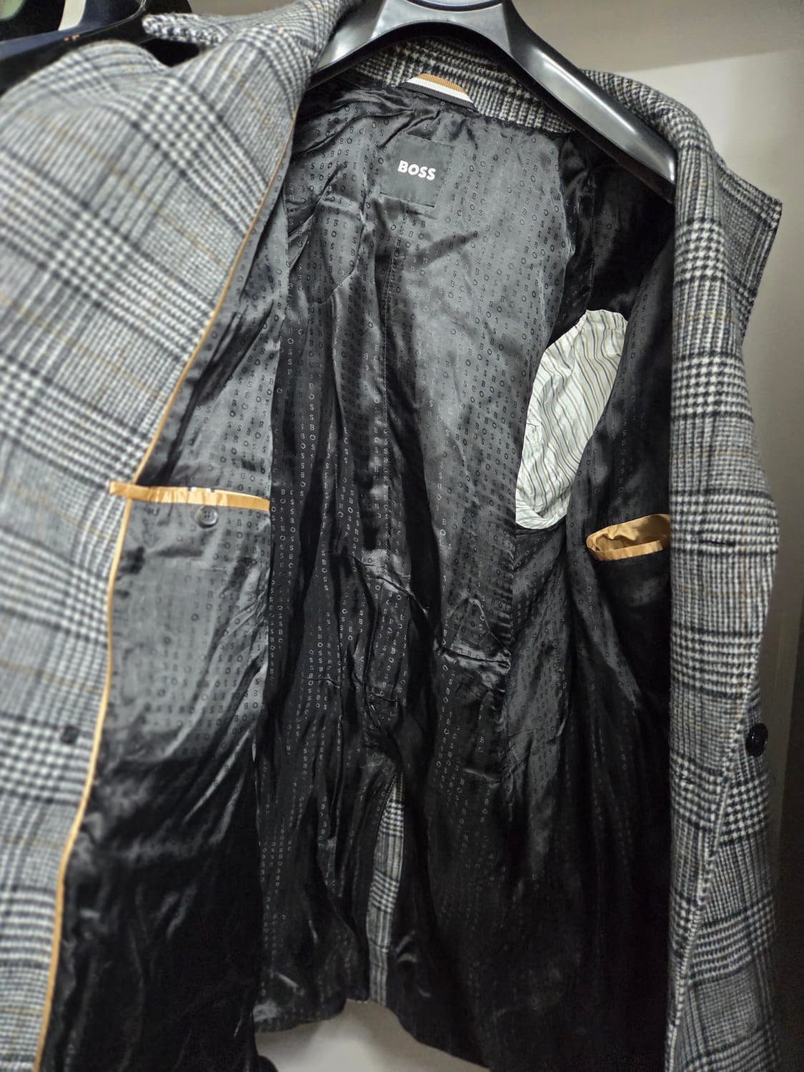 BOSS 보스 남성 체크 더블 코트 110 상품이미지4