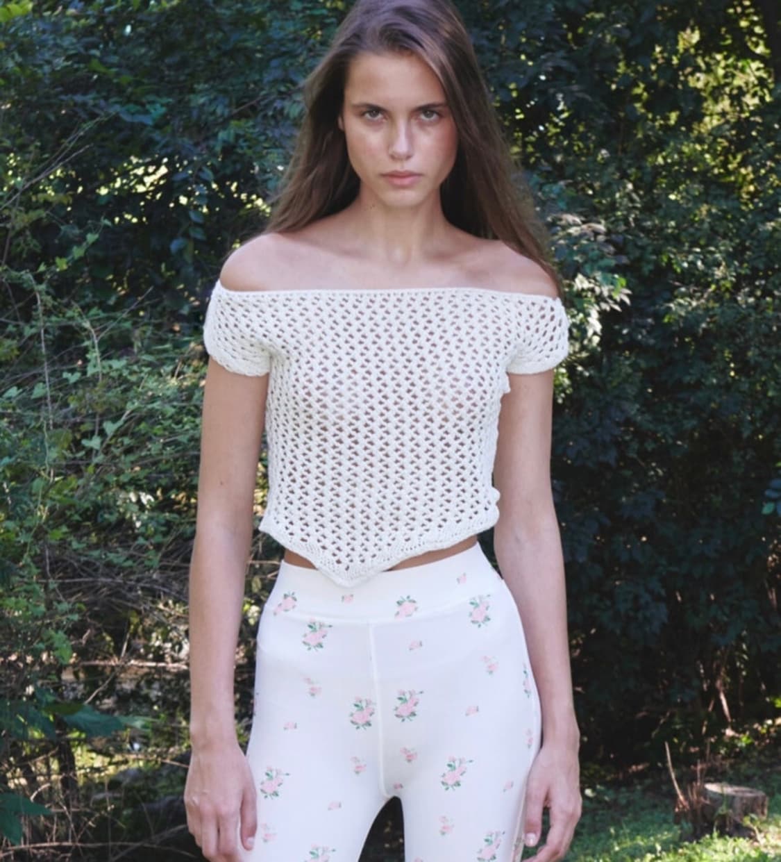 오픈와이와이 (더오픈프로덕트) 크로쉐 탑 니트 (ivory) 상품이미지1