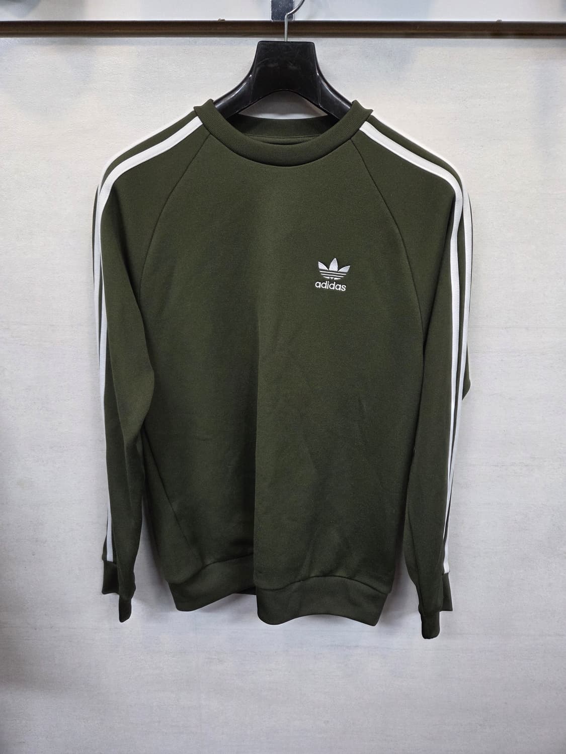 아디다스 삼선 크루 져지 긴팔 90 카키 상품이미지1