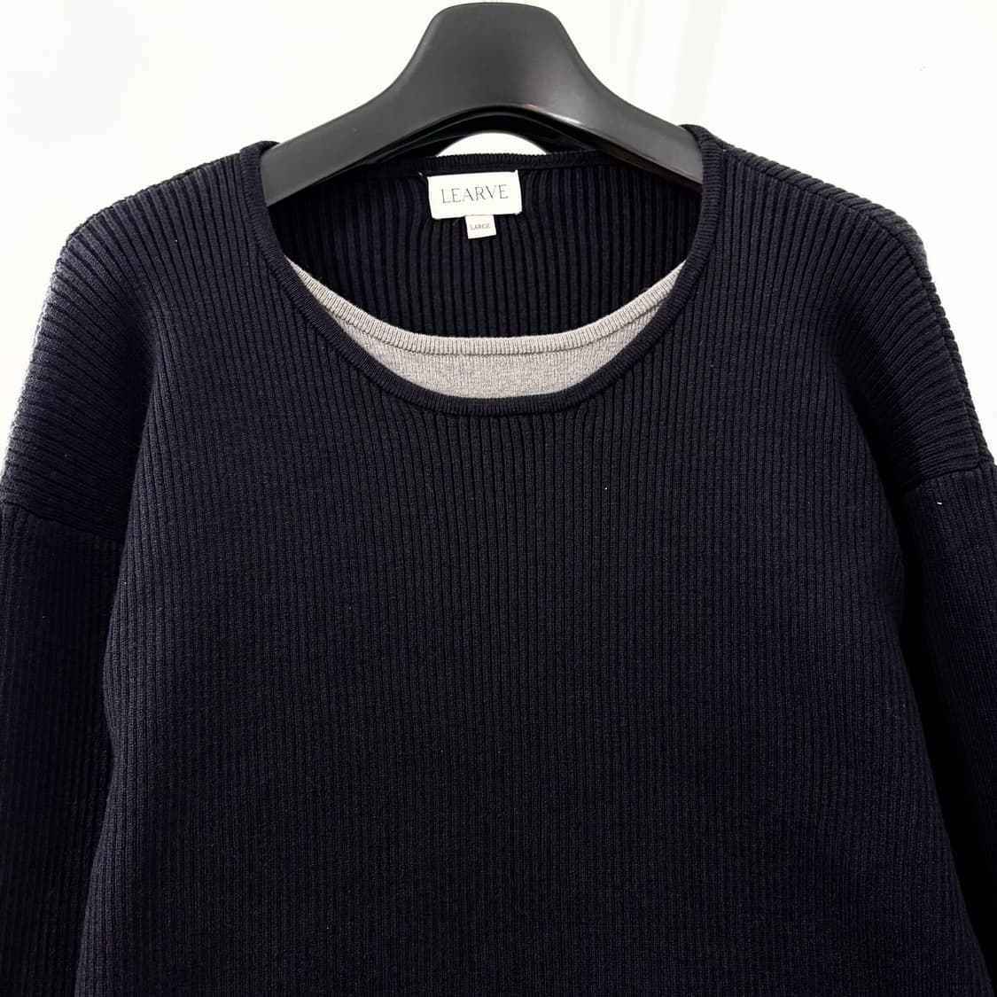 르아브 더블 레이어드 콘트라스트 니트 상품이미지5