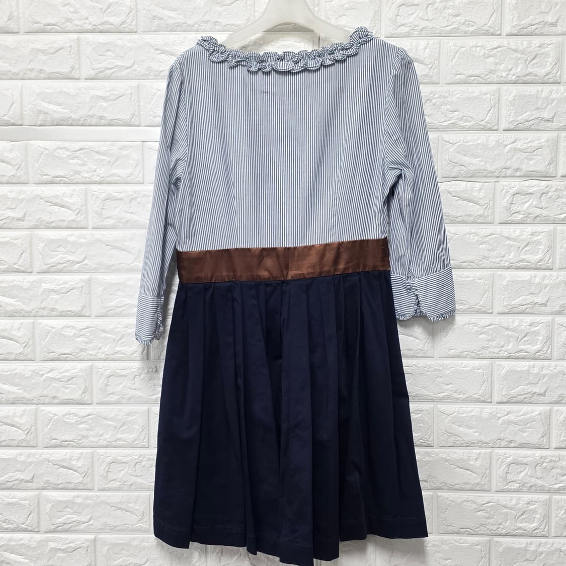 택포_ 버버리 런던 블루 라벨 스트라이프 원피스 M 상품이미지4