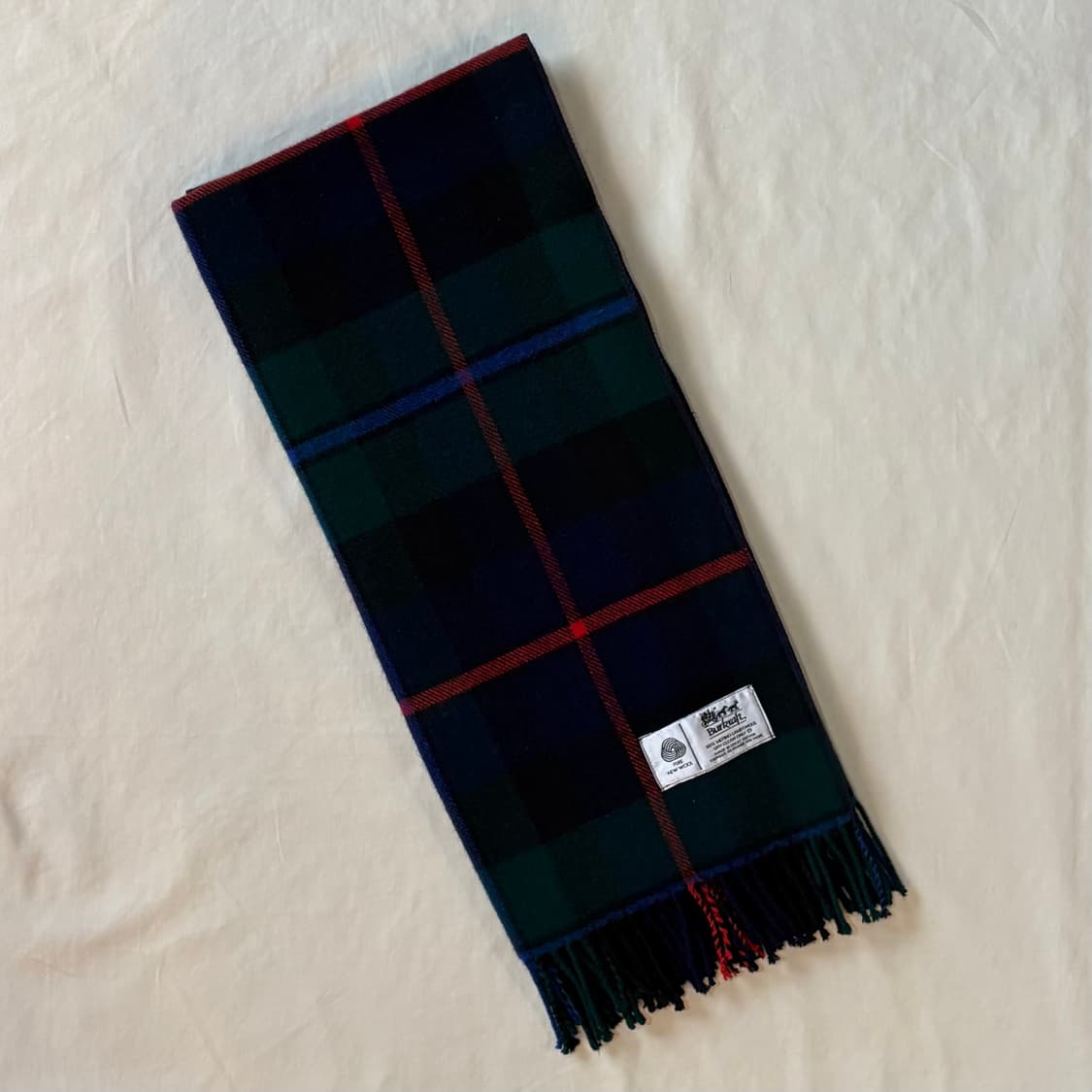 90s 영국 Burkraft 메리노 램스울 타탄체크 머플러 상품이미지8