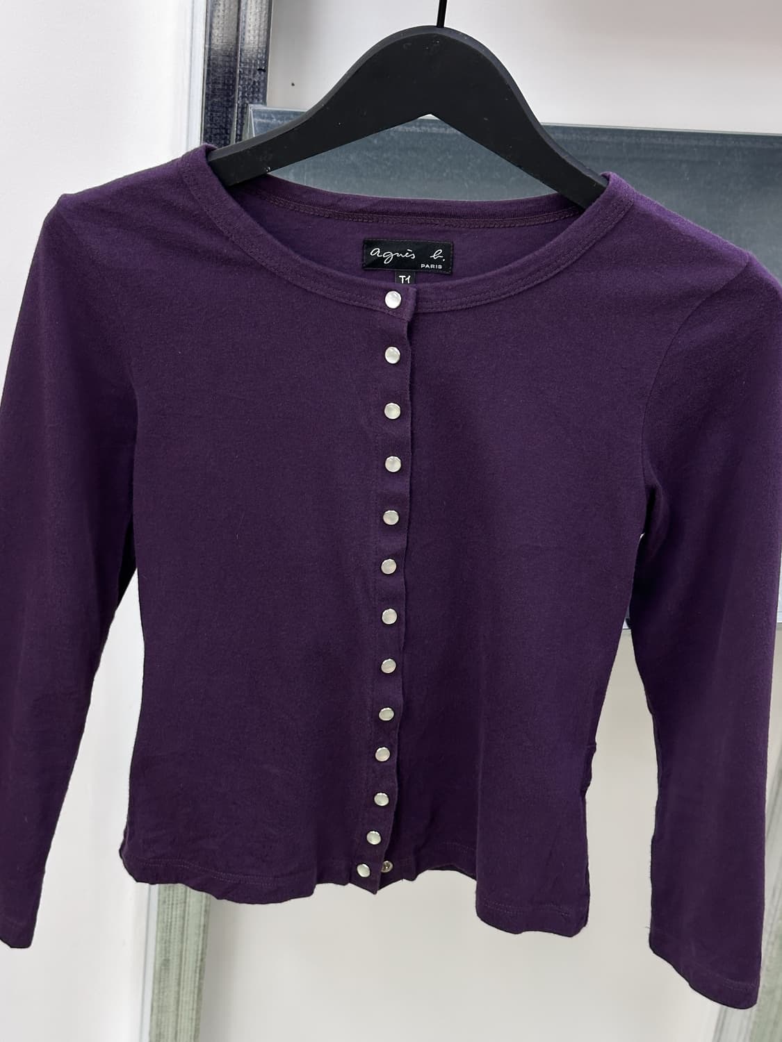 agnes B purple snap buttons cardigan 상품이미지5