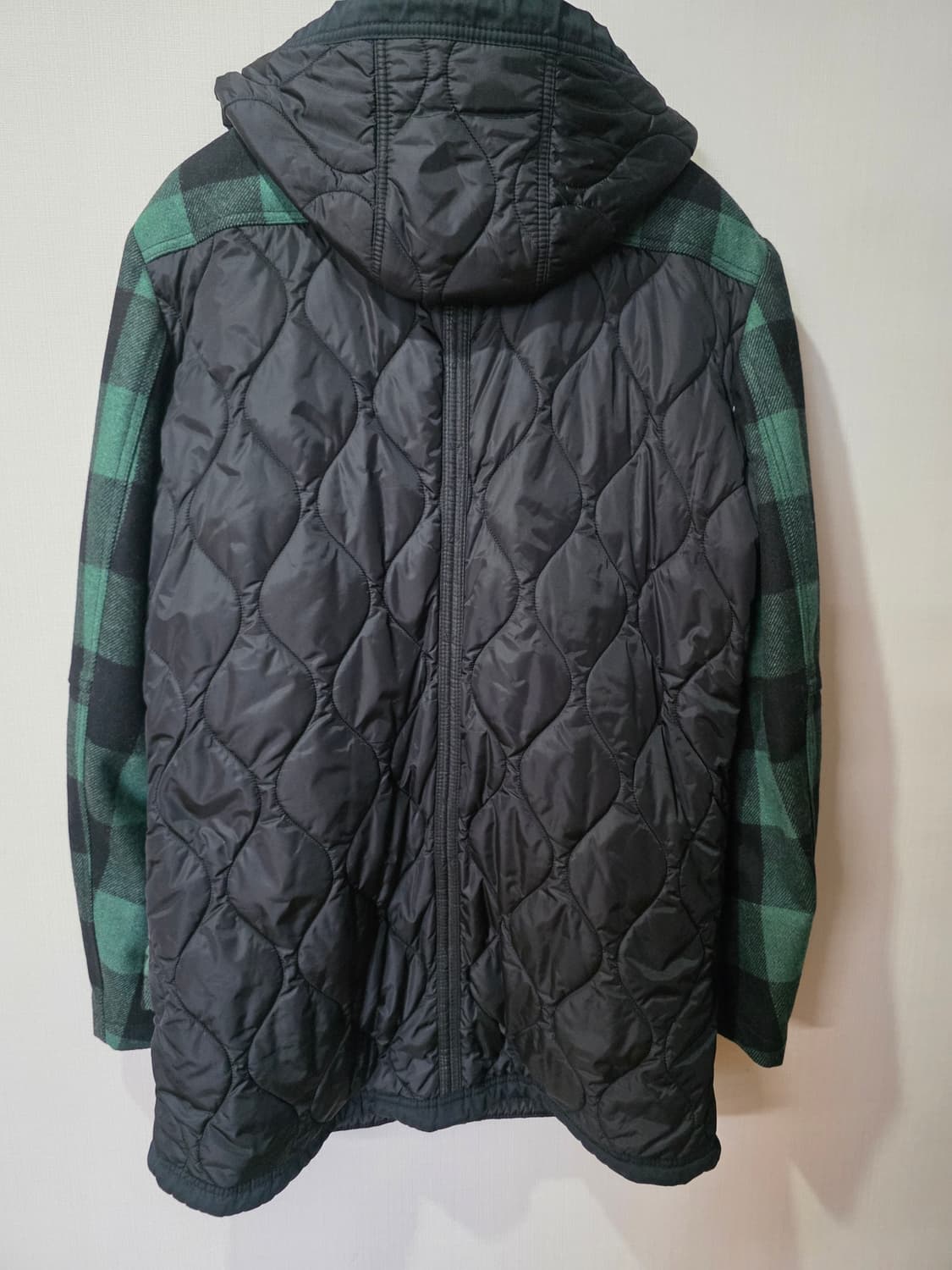 디젤 블랙골드 체크후드 코트 상품이미지5