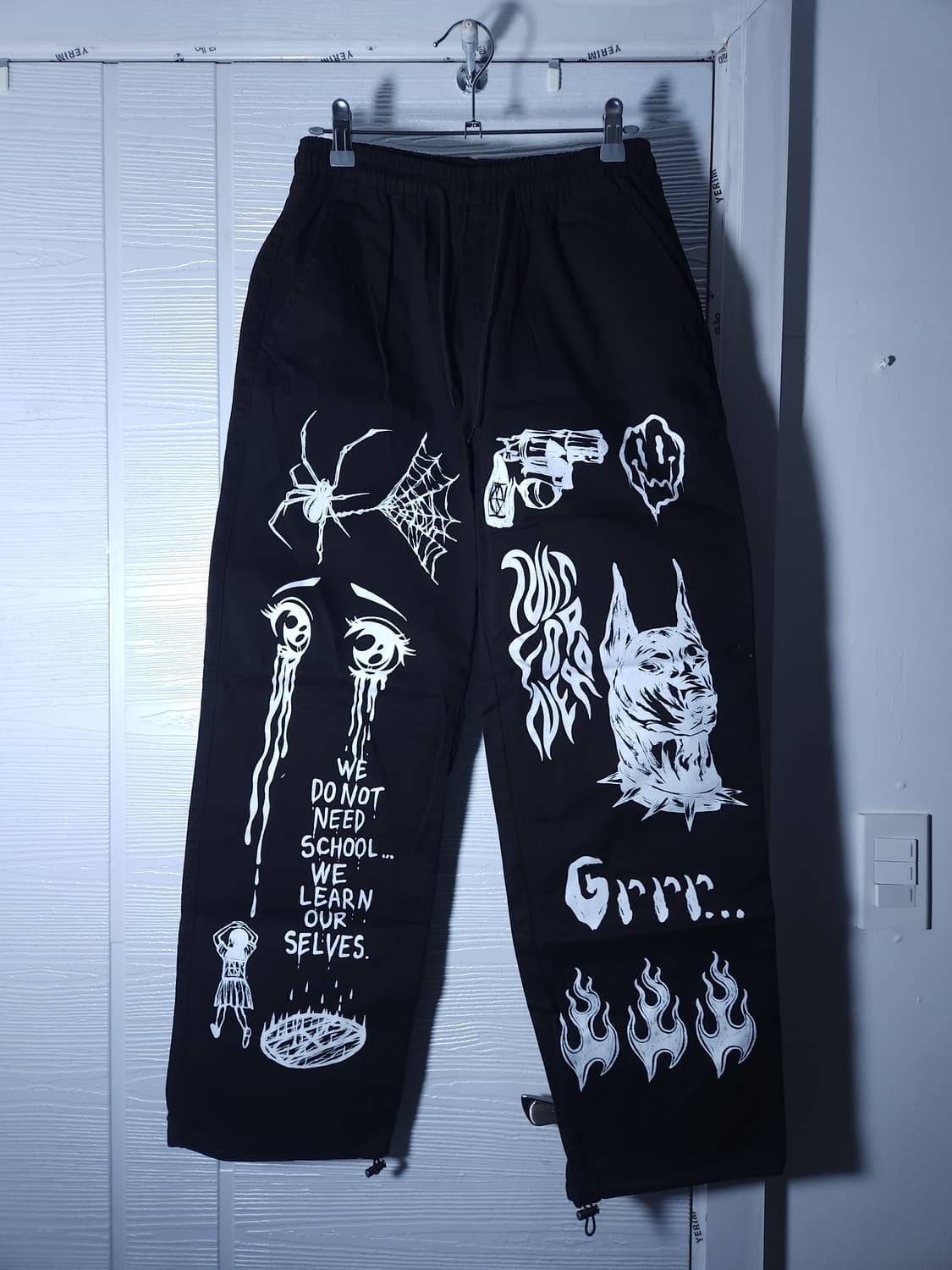 ​낫포너드(NOT4NERD) 올오버 그래픽 와이드 스트링 팬츠 상품이미지1