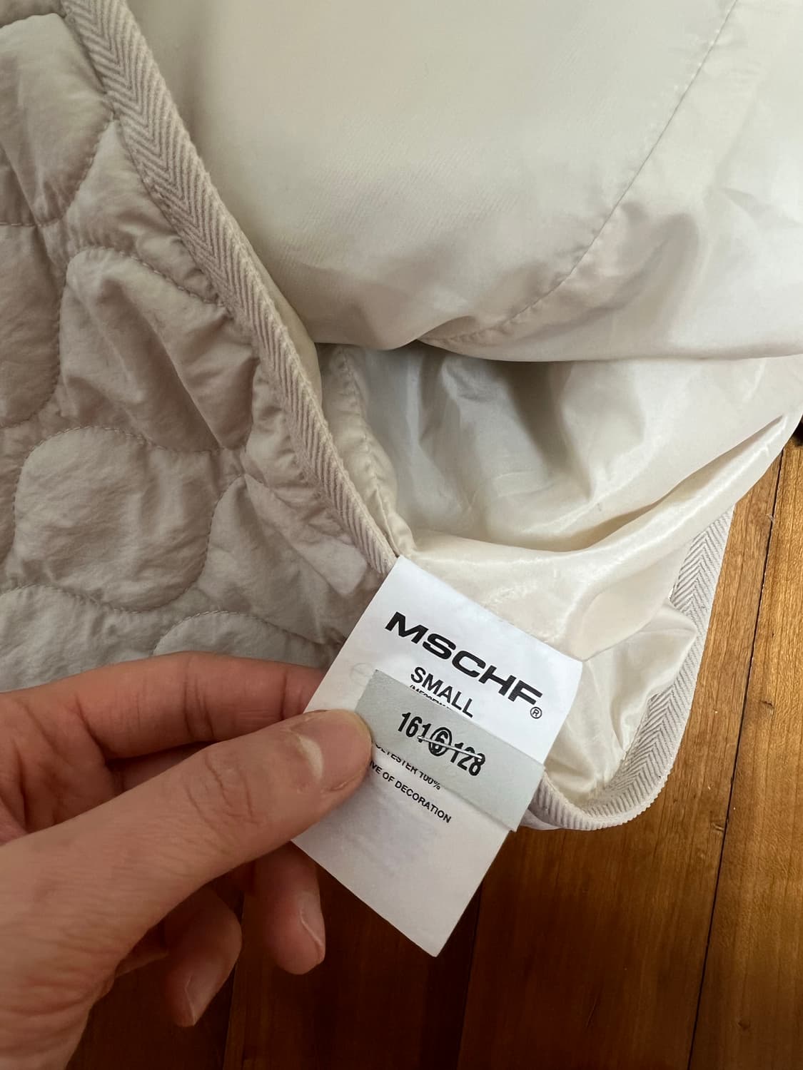 미스치프 퀼티드 후디드 자켓 아이보리 S 상품이미지8