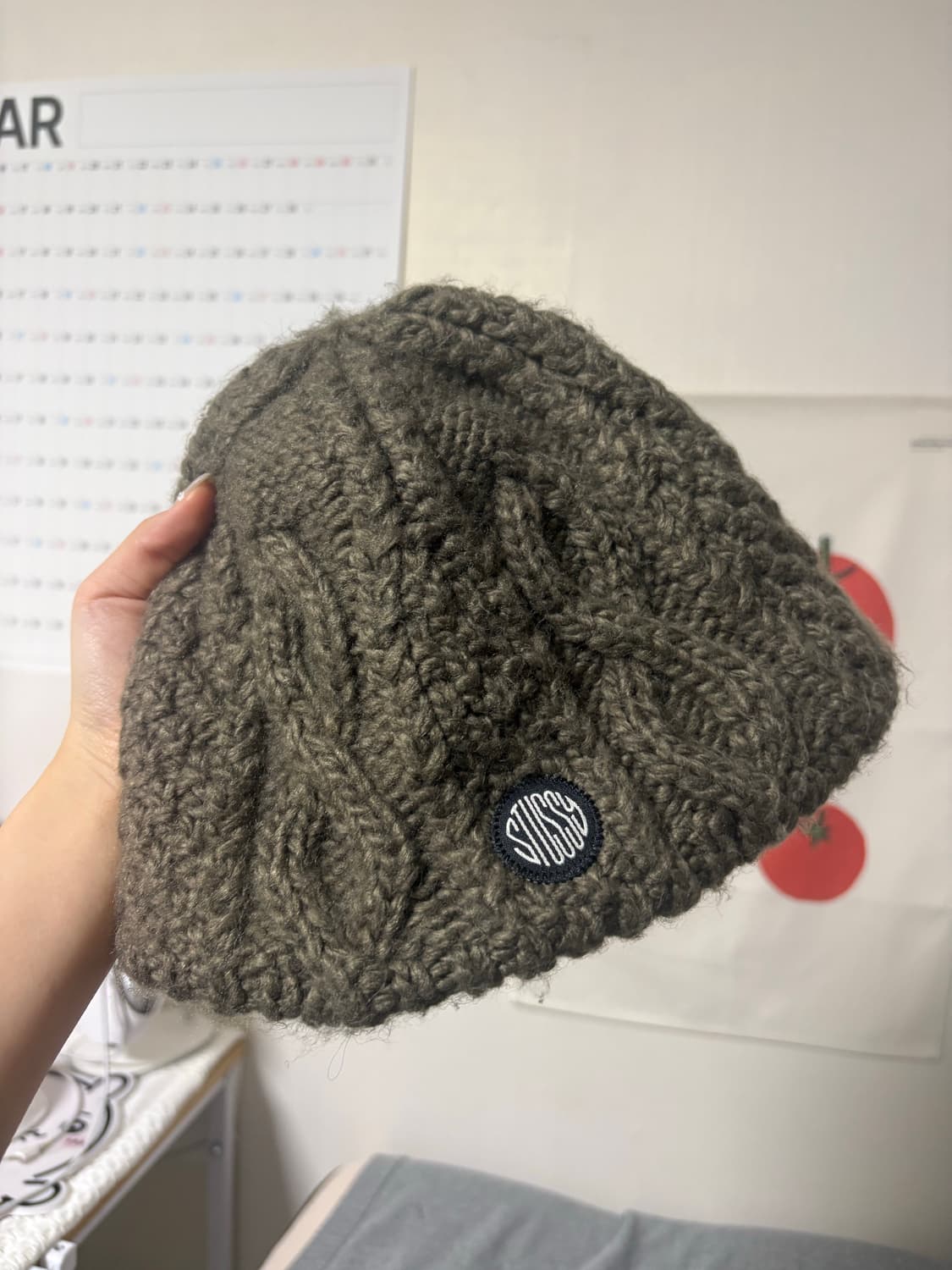 스투시 비니 스컬캡 케이블 니트 브라운 상품이미지2