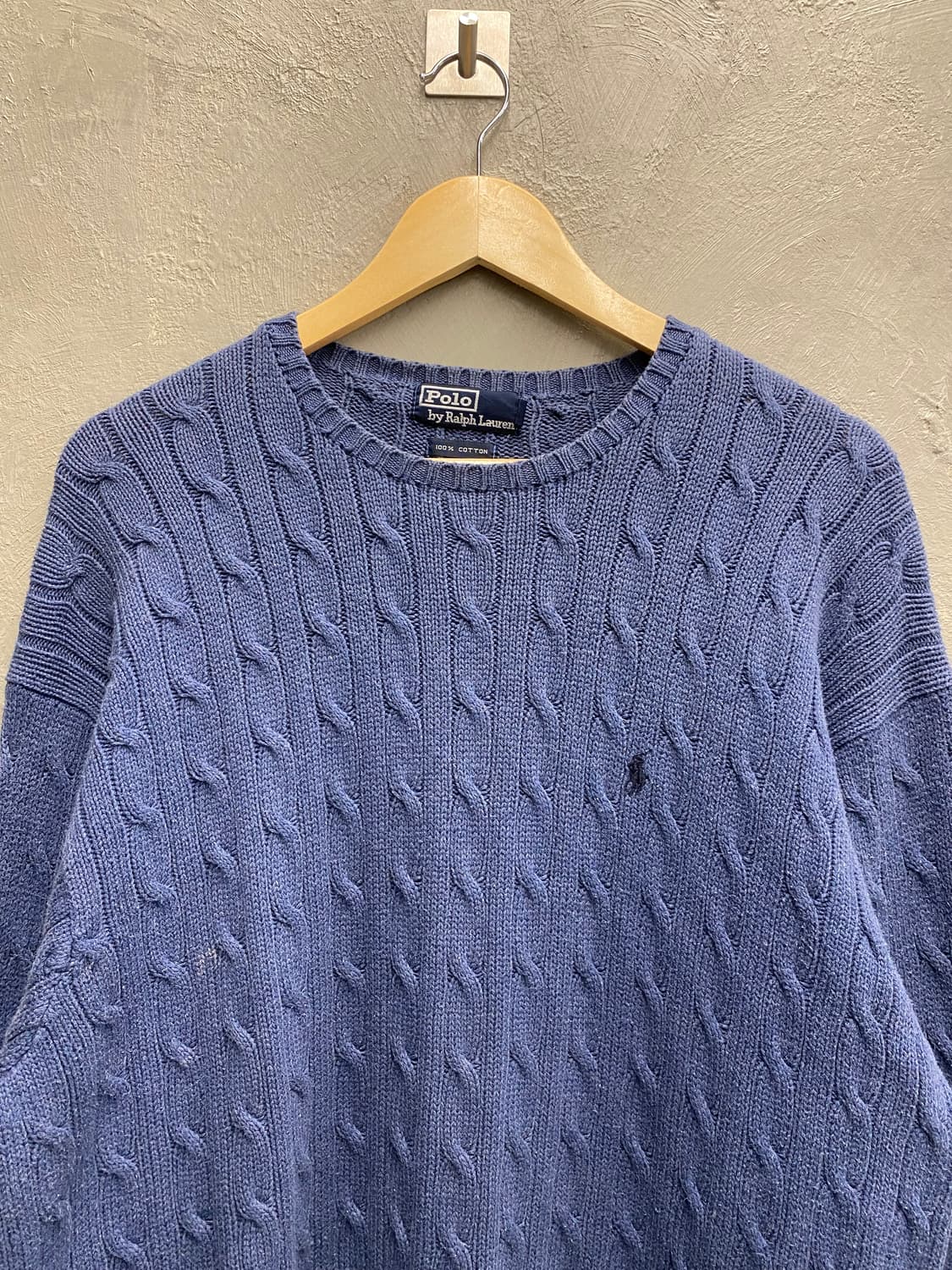 [100] 90-00s Polo 폴로 랄프로렌 코튼 케이블 니트 상품이미지2