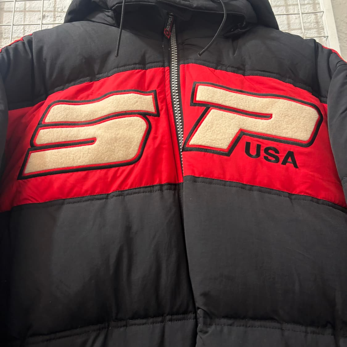 90s 사우스폴 올드스쿨 빈티지 블랙 레드 패딩 자켓 L 상품이미지5