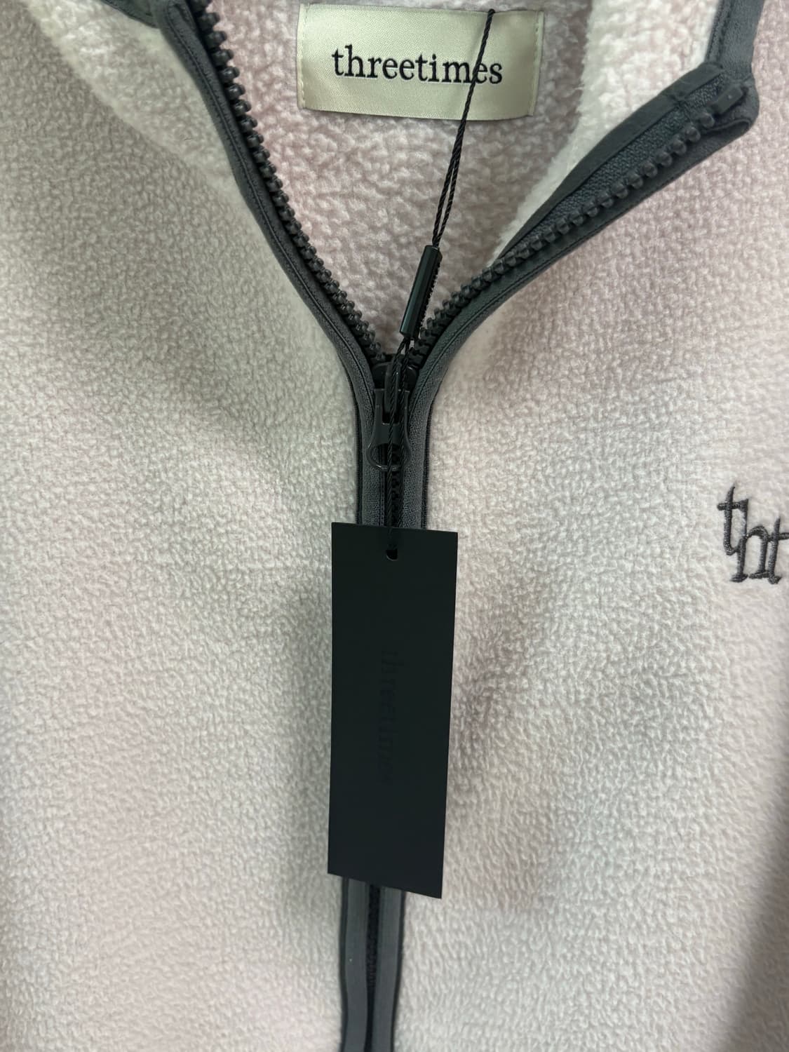 (택있음)쓰리타임즈 cookie fleece 쿠키 플리스 후리스 핑크 상품이미지4