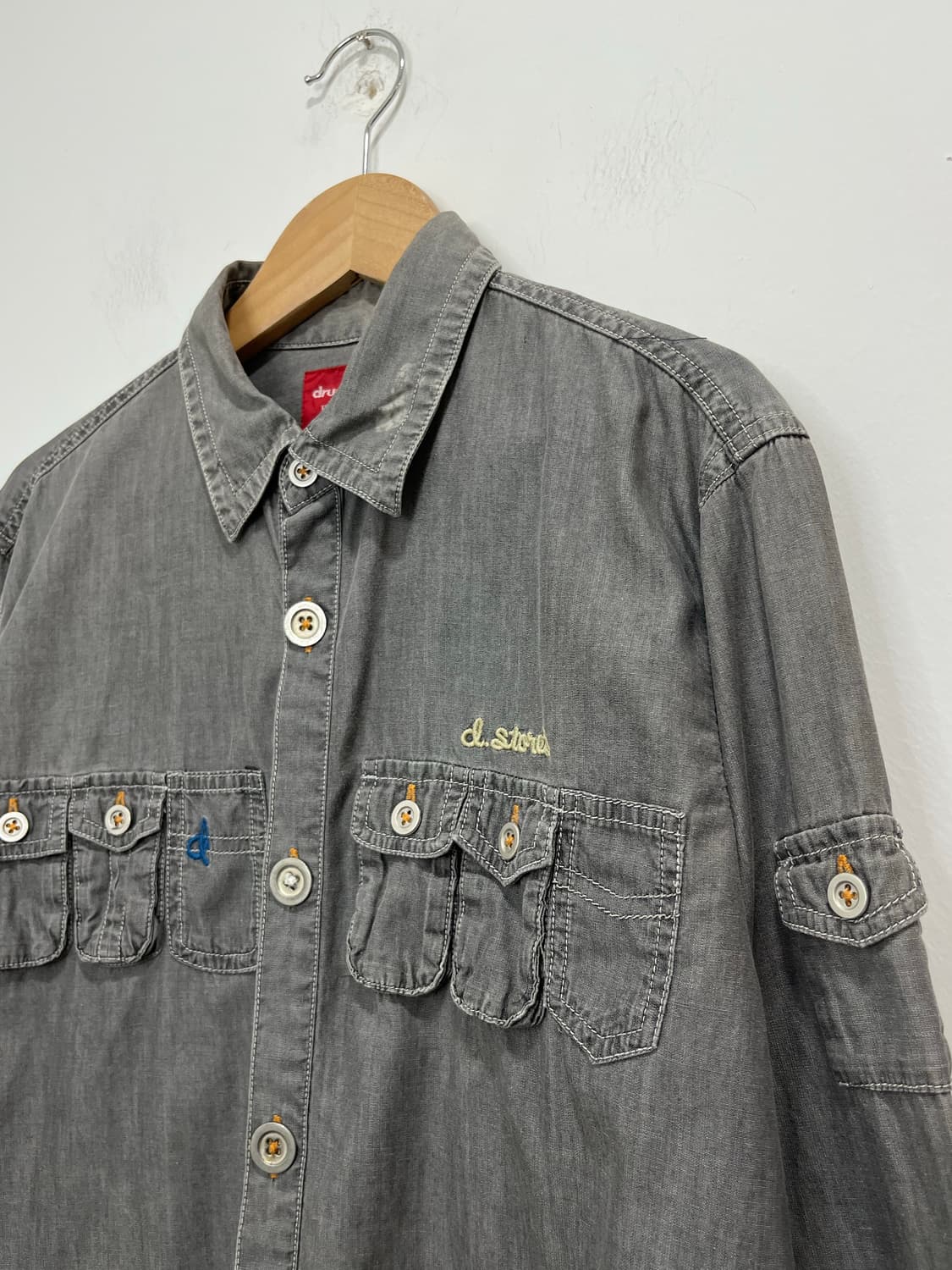 Drug store’s 미니 카고 포켓 돼지 패치 셔츠 상품이미지6