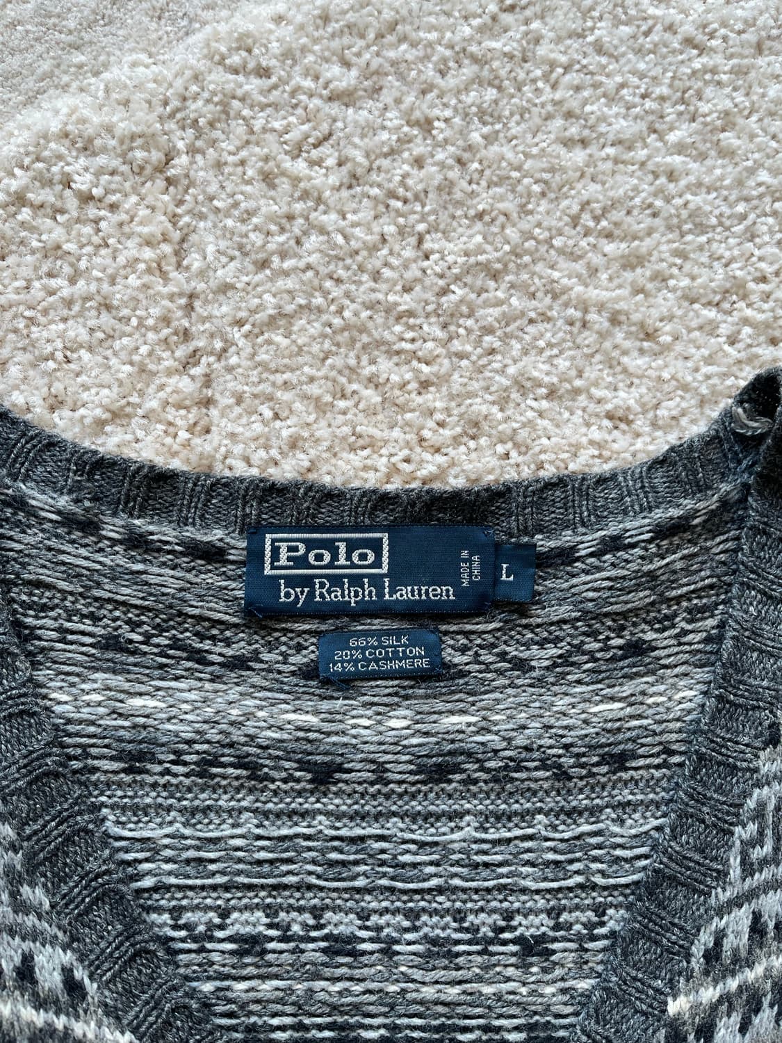 폴로 랄프로렌 캐시미어 실크 페어아일 니트 베스트 (105) 상품이미지6
