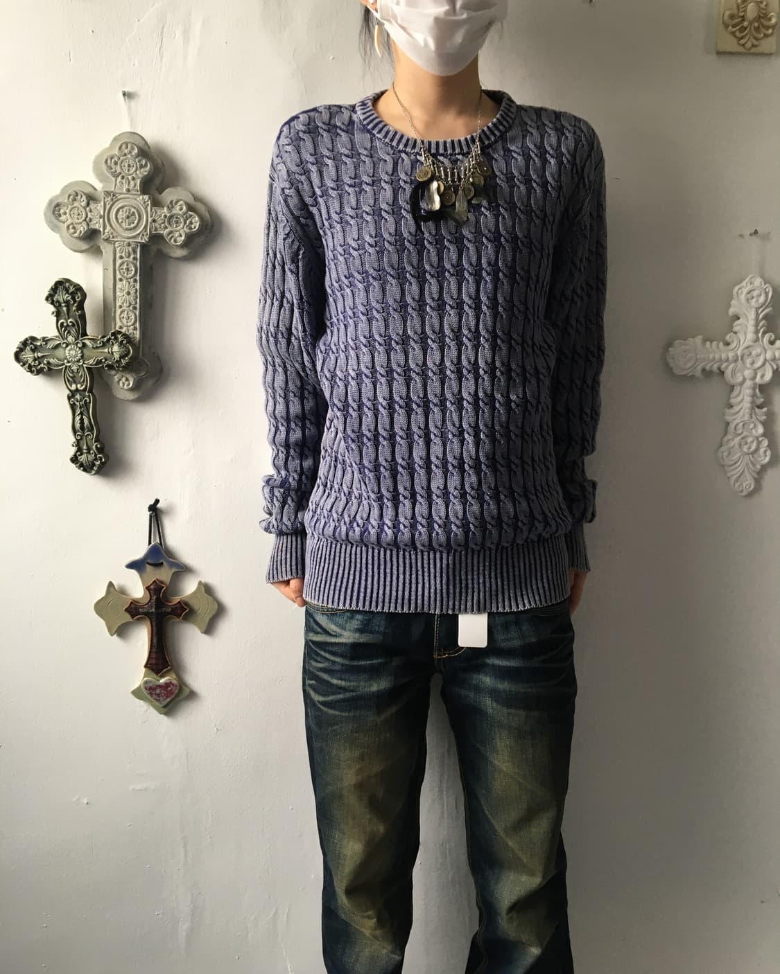 cable pattern knit 상품이미지1