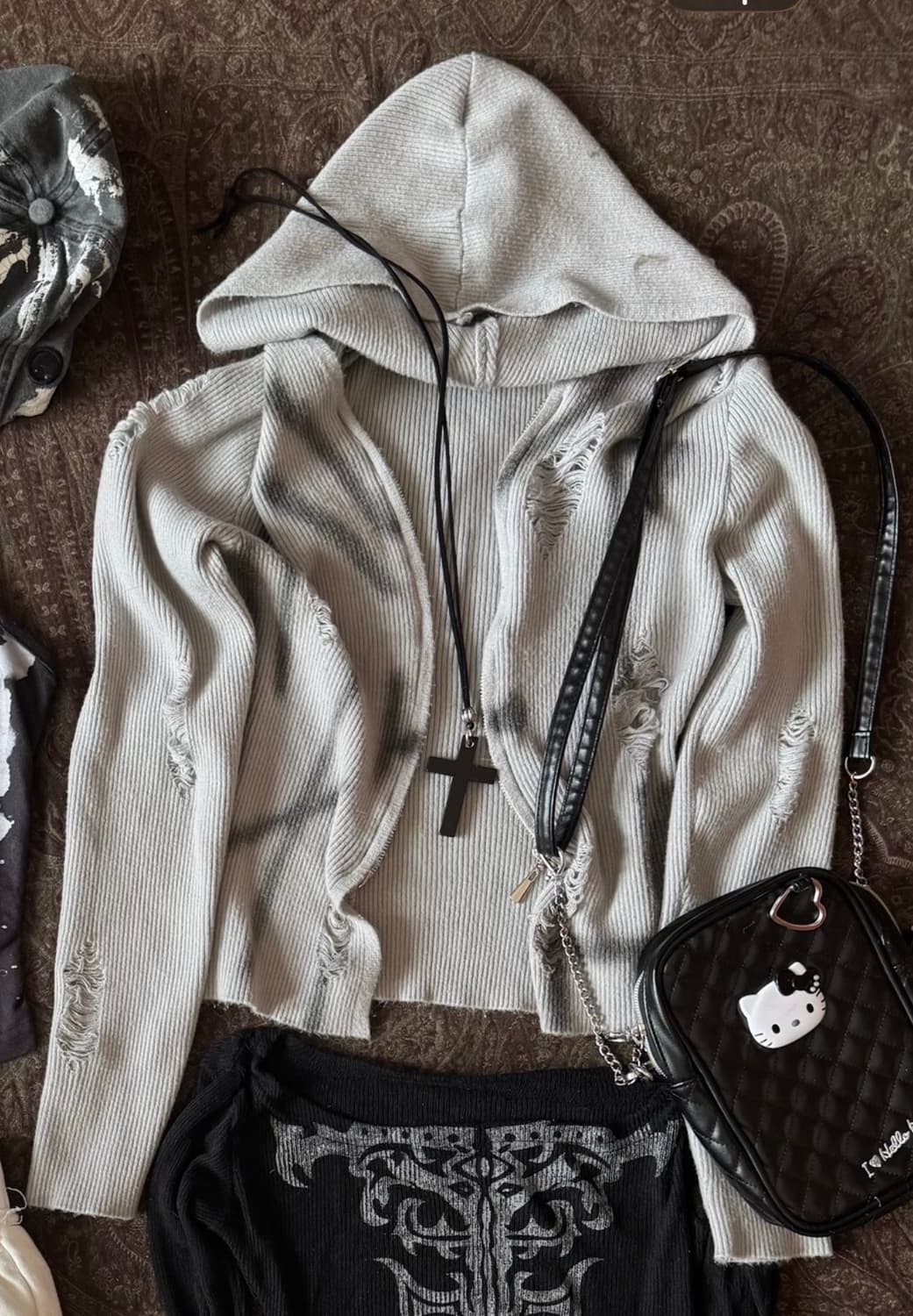 데미지 여성 후드집업 상품이미지1