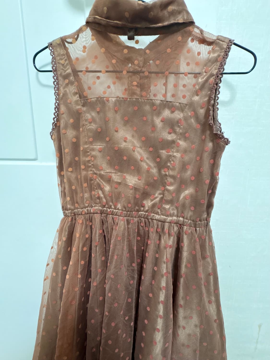 리즈리사🍫🤎) 라떼 갸루 빈티지 도트 패턴 샤 원피스 상품이미지6