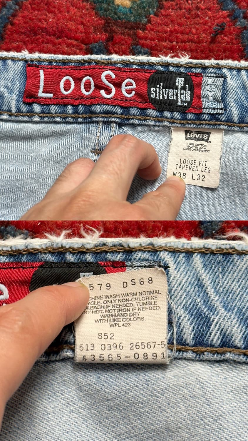 90's USA Made 리바이스 실버탭 배기 데님 팬츠 상품이미지9