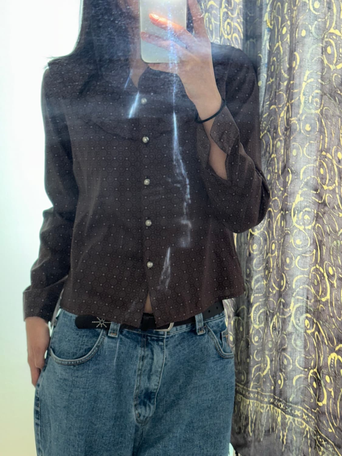 에스닉 브라운 블라우스 상품이미지2