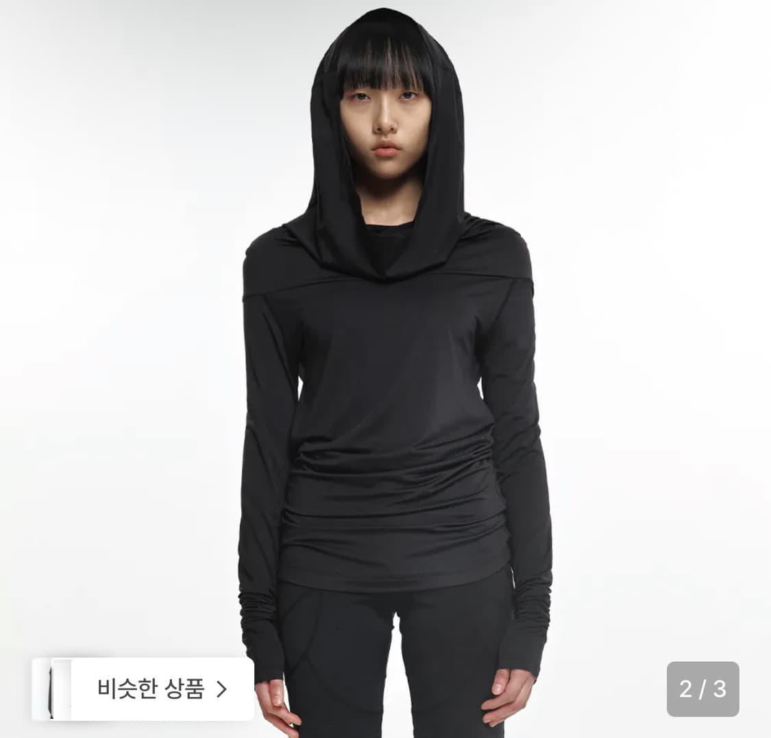 Nache Draping Long Sleeve Black 상품이미지1