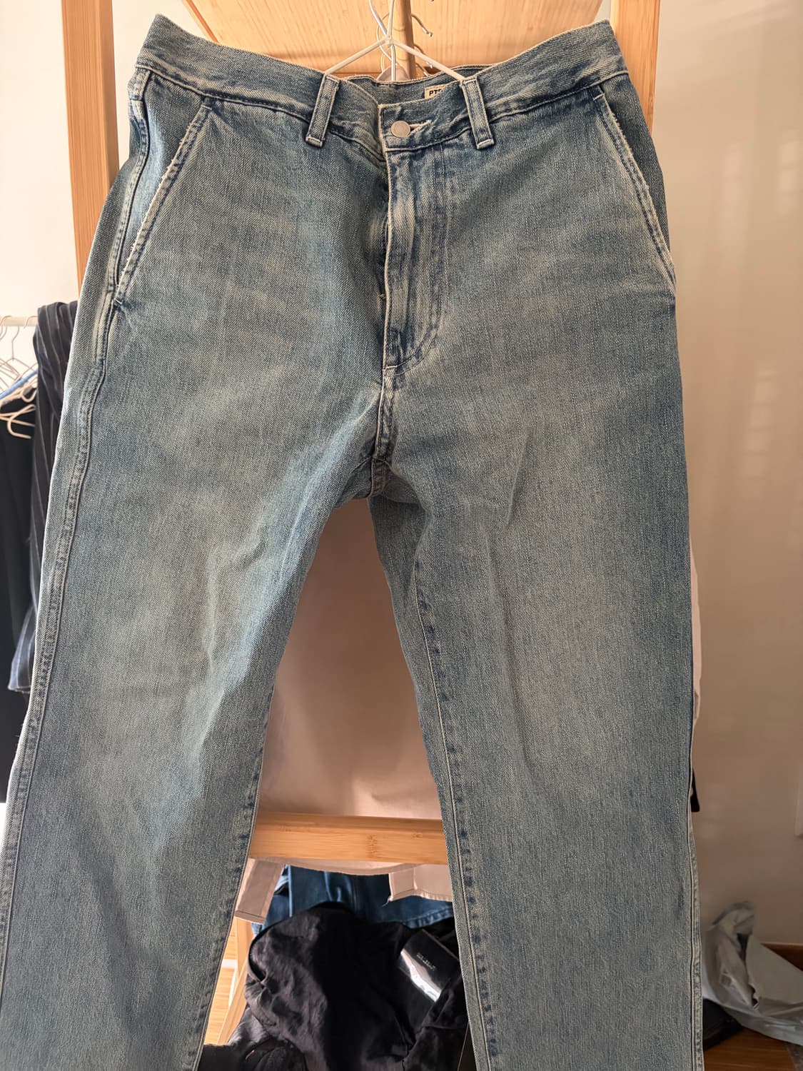 포터리 원 워시드 컴포트 데님 미드블루 0 상품이미지2