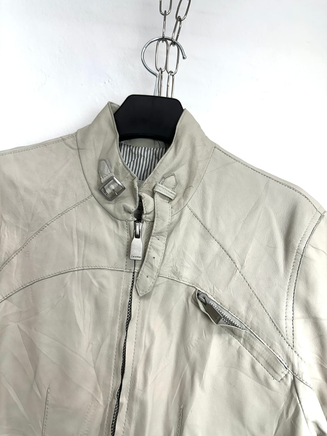 Zara Panelled Lambskin Leather Jacket 상품이미지4