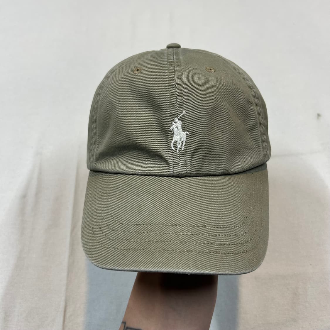 폴로 랄프로렌 올리브 카키 볼캡 모자 가죽스트랩 정품 상품이미지2