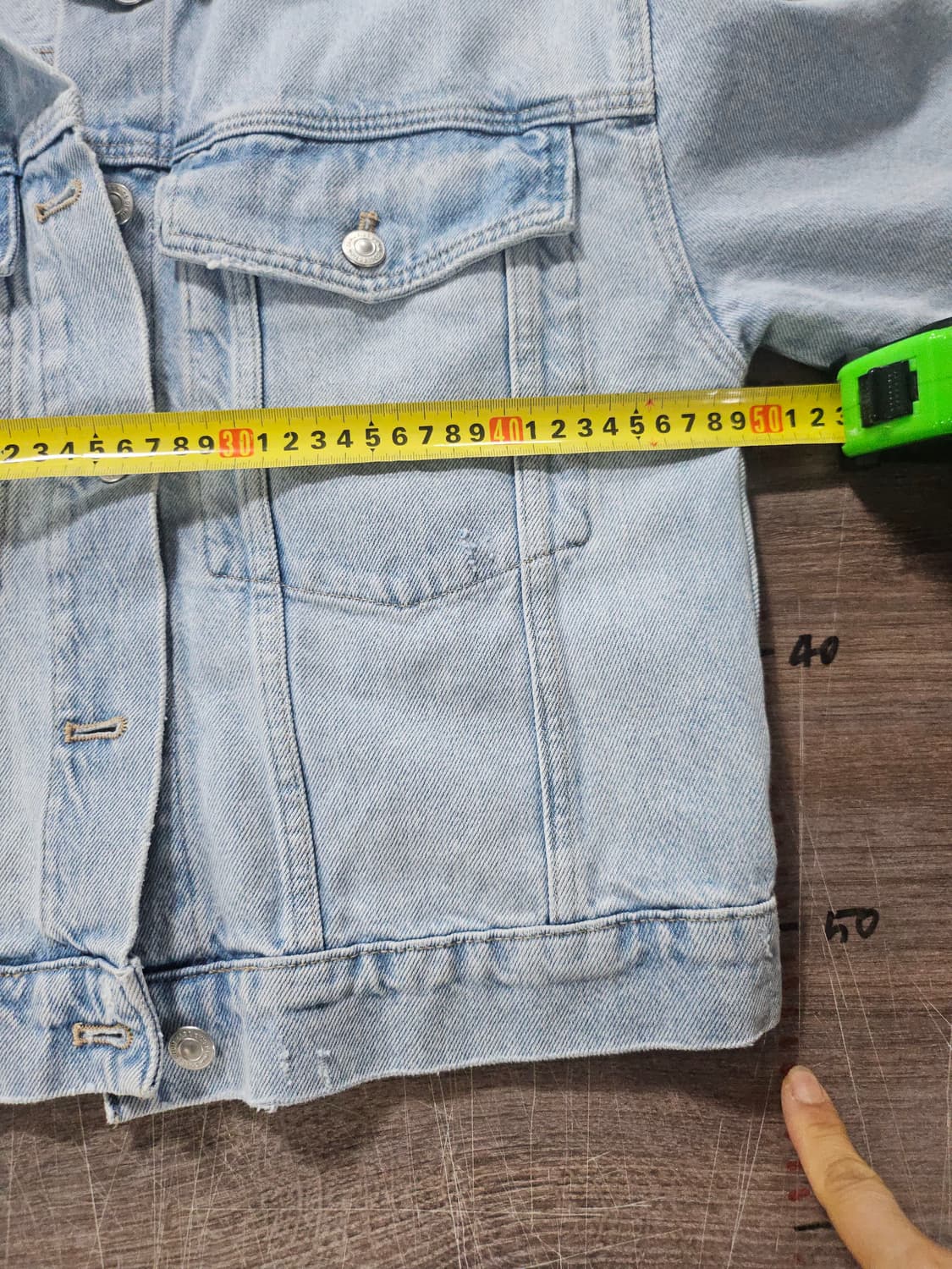 자라 연청 데님 청자켓 M 상품이미지5