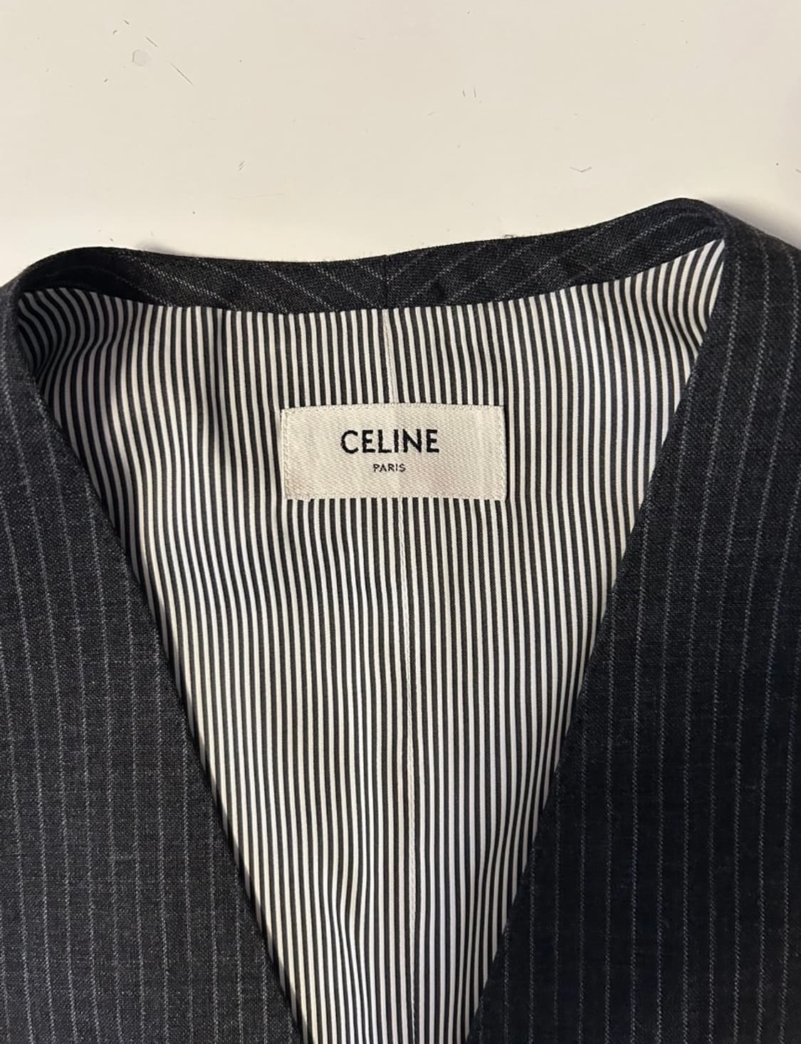셀린느 20SS 스트라이프 수트 베스트 44사이즈 상품이미지5