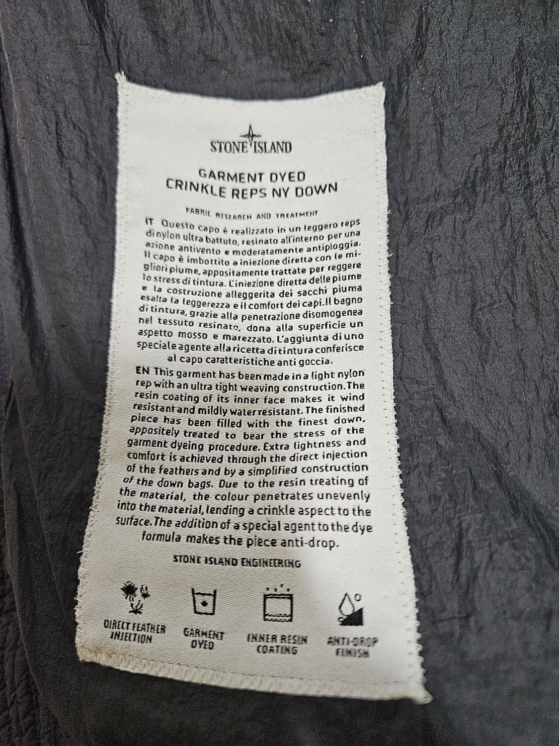 스톤아일랜드 크링클랩스 패딩조끼 와펜 다운베스트 XL 상품이미지7