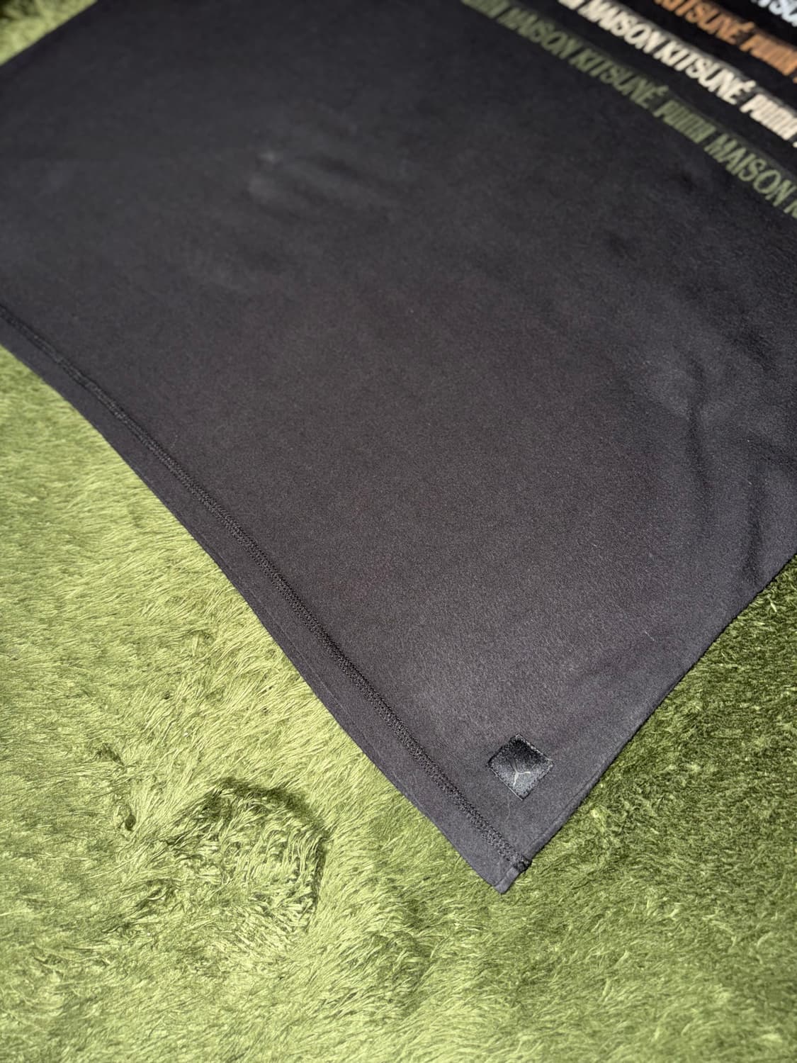 [XL] 푸마 X 메종 키츠네 콜라보 자카드 티셔츠 블랙 상품이미지5