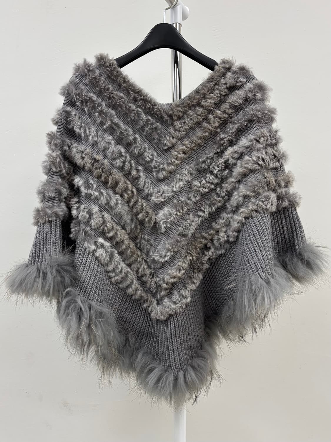 빈티지 퍼 케이프 망토 판쵸 니트 상품이미지5