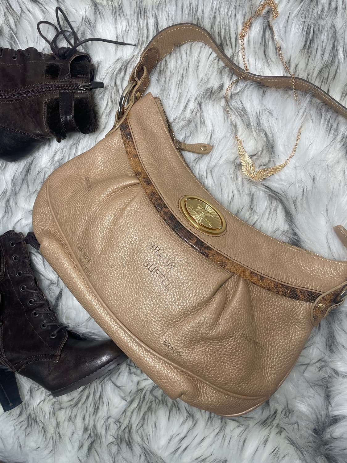 빈티지 파이톤 셔링 갸루 숄더백 상품이미지2