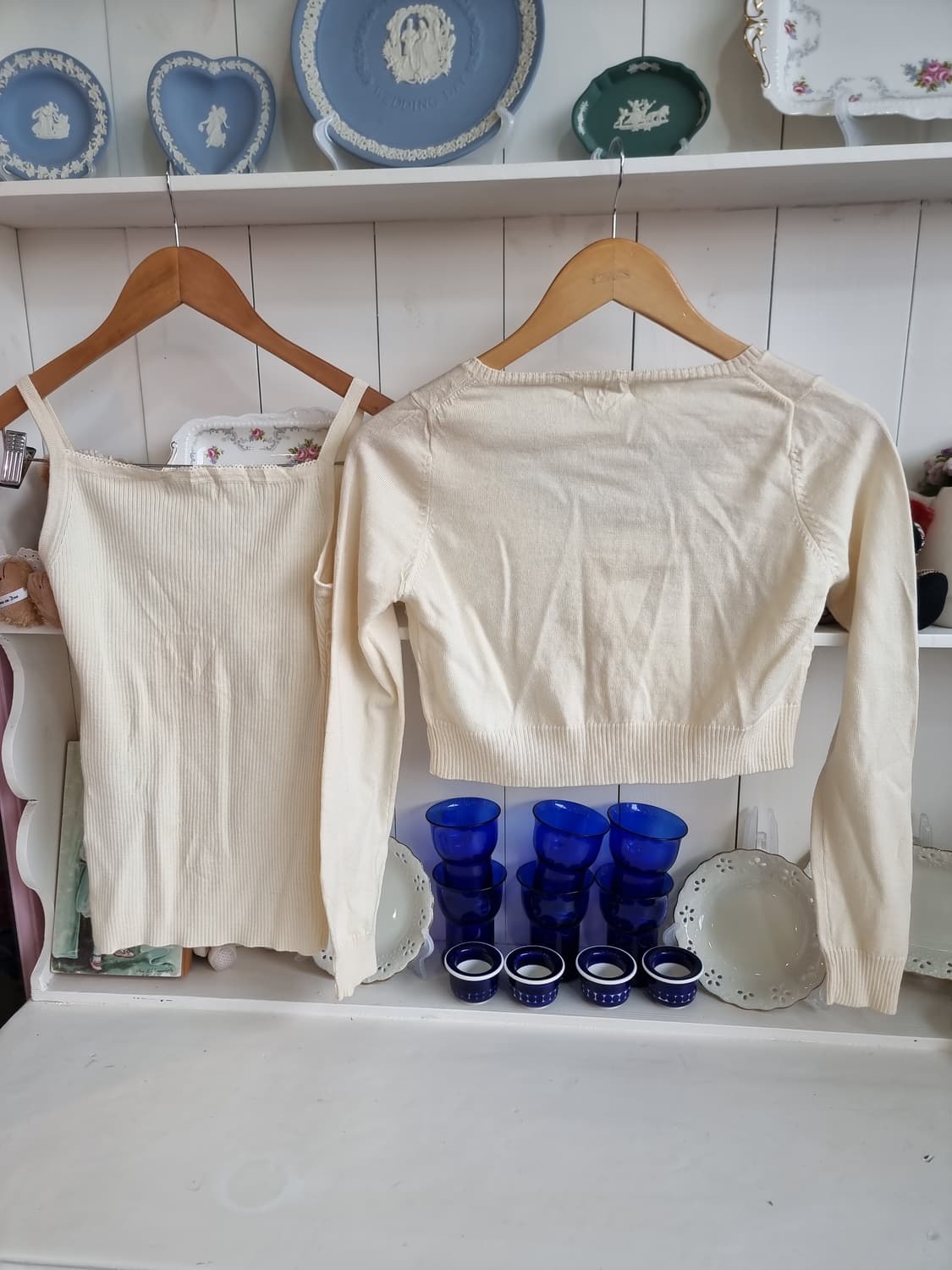 크롭 가디건+나시 세트 상품이미지4