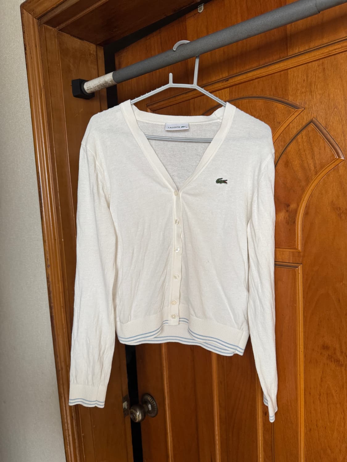 라코스테 여성용 아이보리 가디건 상품이미지1