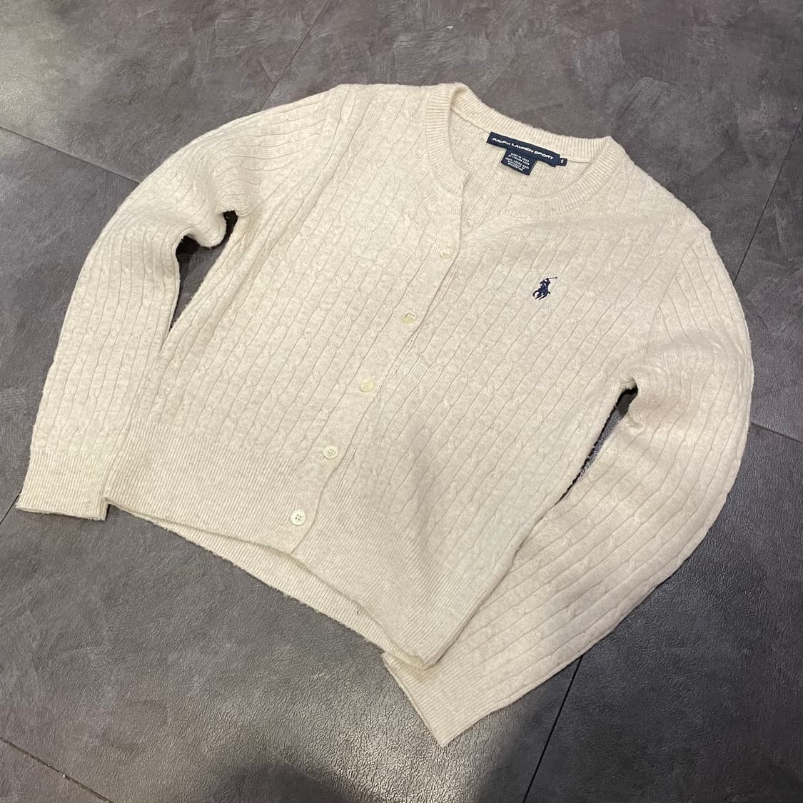 [IM] polo 폴로랄프로렌 꽈배기 크림 가디건 니트 상품이미지1