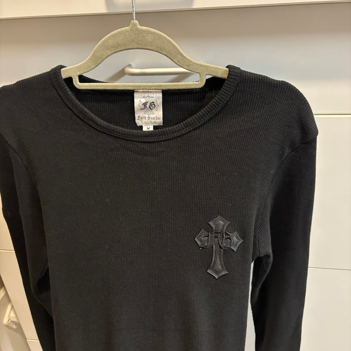 Faith Guarder 펑크 크로스 로고 골지 티셔츠 상품이미지6