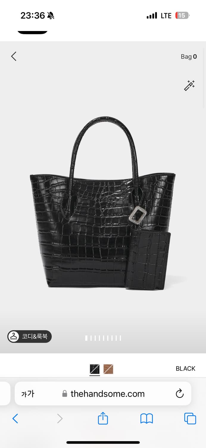 오브제 OBZEE 크로커다일 +큐빅 가드지갑 숄더백  상품이미지1